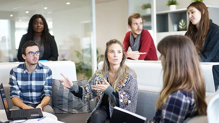 Group of startups being mentored